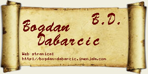 Bogdan Dabarčić vizit kartica